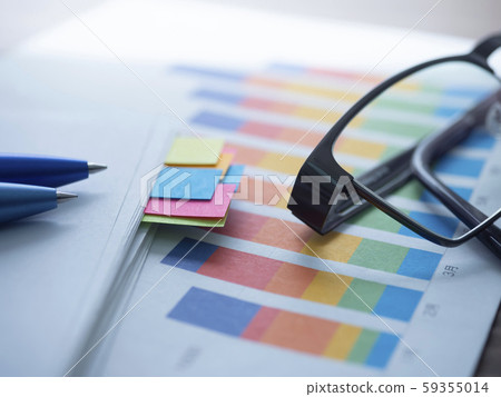 Business image, graph, glasses, documents Business image, graph, glasses, documents 59355014