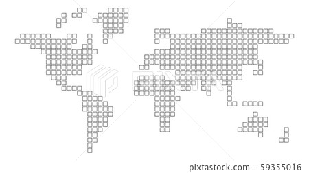 World map of black squares. Vector illustration World map of black squares. Vector illustration 59355016