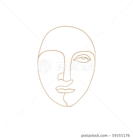 Continuous line, drawing of beauty woman face, fashion concept, woman beauty minimalist, vector Continuous line, drawing of beauty woman face, fashion concept, woman beauty minimalist, vector 59355176
