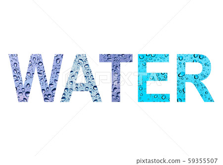 Word WATER with a drops isolated on white Word WATER with a drops isolated on white 59355507