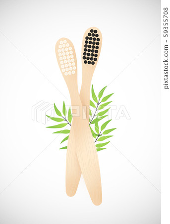 Isolated eco recycling bamboo toothbrush Isolated eco recycling bamboo toothbrush 59355708