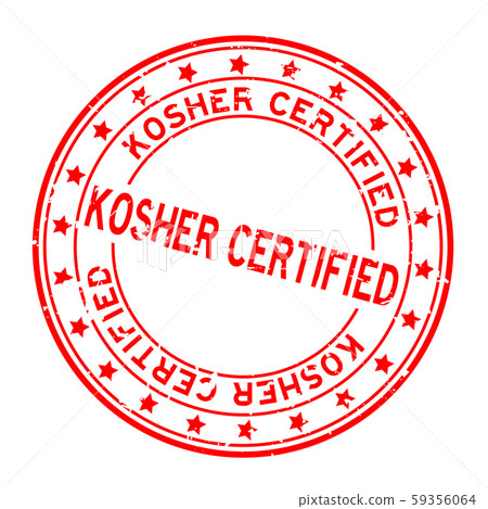 Grunge red kosher certified word rubber seal stamp Grunge red kosher certified word rubber seal stamp 59356064