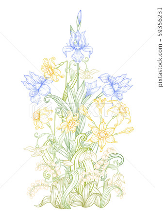 A bouquet of spring flowers. A bouquet of spring flowers. 59356231