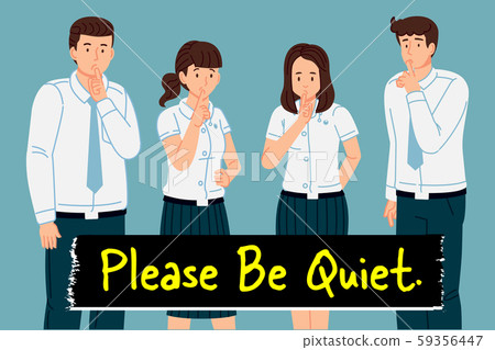 Requesting cooperation in the use of public spaces to be polite and quiet. Requesting cooperation in the use of public spaces to be polite and quiet. 59356447
