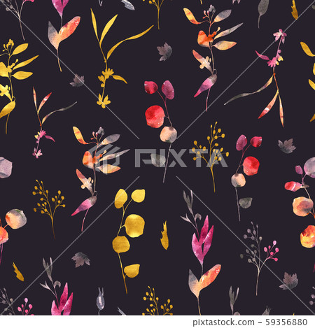 Watercolor wedding seamless pattern with wild - Stock Illustration ...