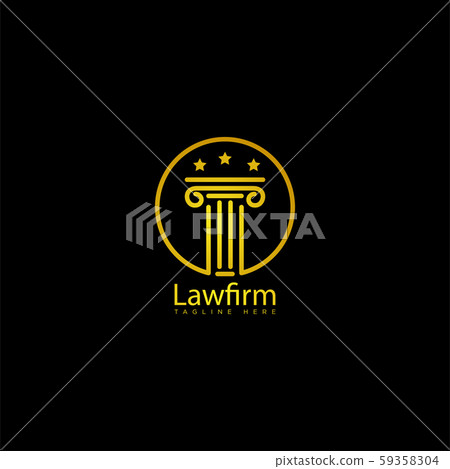 pilar lawfirm logo with gold luxury vector icon 59358304