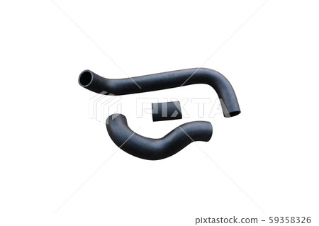 Car rubber intake radiator hose isolated on white background. Car rubber intake radiator hose isolated on white background. 59358326
