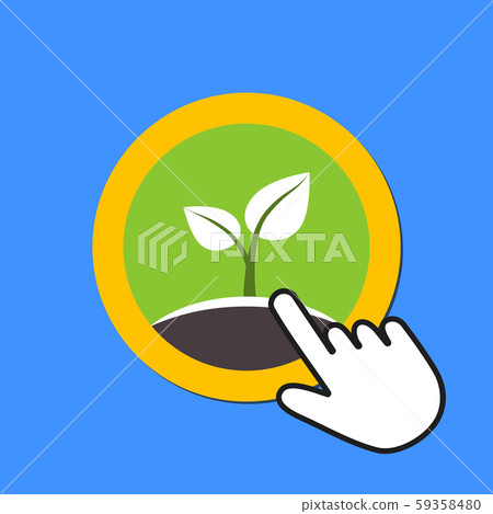 Sprout icon. New life, Eco concept. Hand Mouse Sprout icon. New life, Eco concept. Hand Mouse 59358480