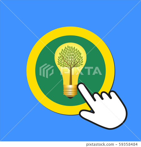 Lightbulb with tree inside icon. Eco energy Lightbulb with tree inside icon. Eco energy 59358484