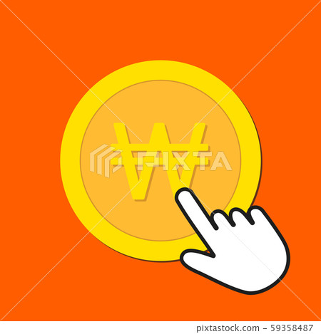 Korean won currency icon. Exchange, buying Korean won currency icon. Exchange, buying 59358487