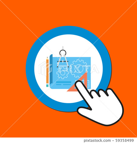 Blueprint icon. Strategy, planning concept. Hand Blueprint icon. Strategy, planning concept. Hand 59358499