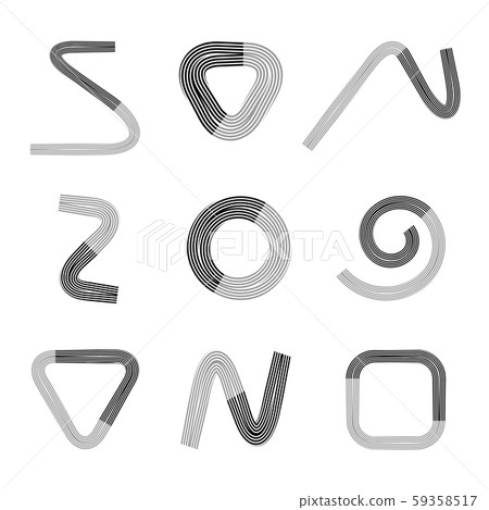 Design elements set. Abstract lines symbols. 59358517