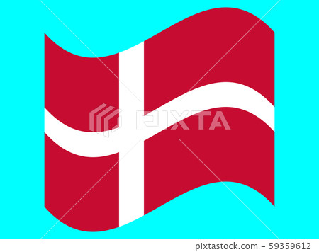 Wave Flag of Denmark Vector illustration. EPS10 59359612
