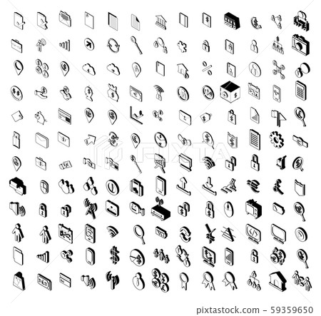 Set of vector Business Isometric icon Collection - Stock Illustration ...