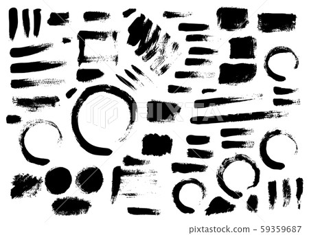 Set of brush illustration Hand drawn Sketch line - Stock Illustration ...