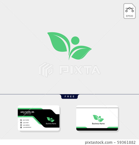 leaf, human concept logo template vector 59361882