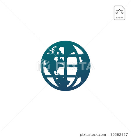 Earth globes isolated on white background. Flat 59362557