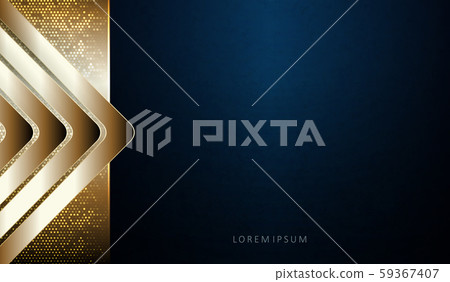 Abstract dark blue elegant texture design with golden frame and arrows 59367407