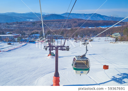 冬季從長野縣立信町的白羽高原國際滑雪場纜車到柏市站西北側 59367691