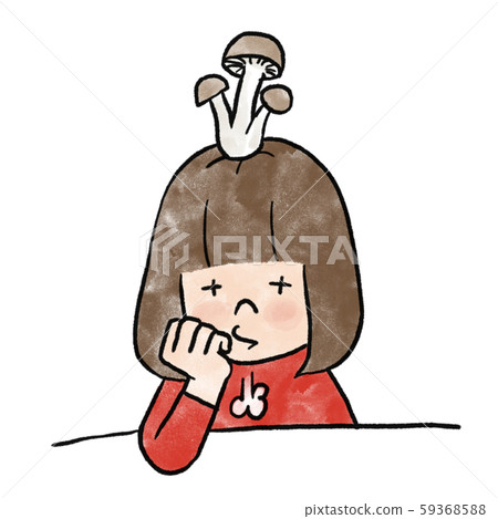 A girl with a mushroom that I hated from her head A girl with a mushroom that I hated from her head 59368588