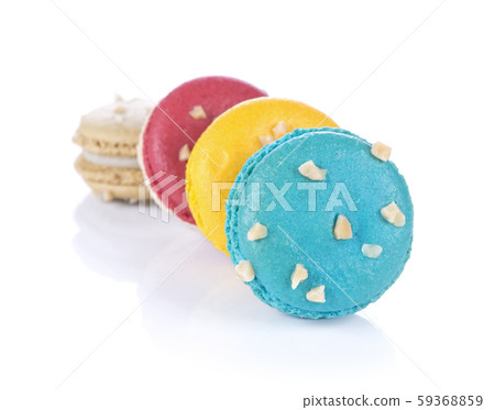 French colorful macarons isolated on white French colorful macarons isolated on white 59368859