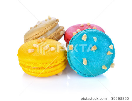 French colorful macarons isolated on white French colorful macarons isolated on white 59368860