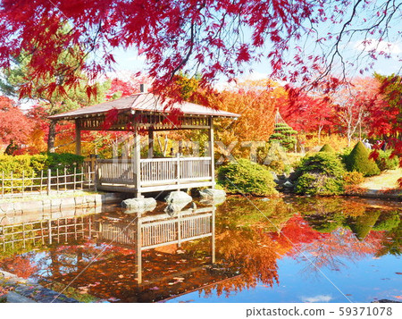 北海道平岡藝術中心日式花園的秋色 59371078