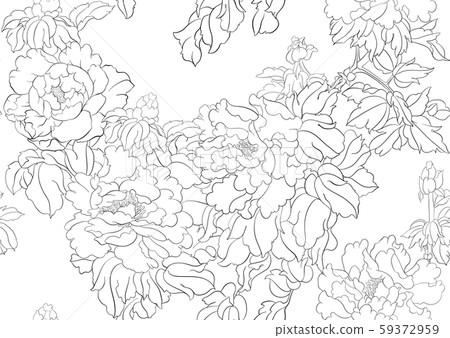 Peony tree branch with flowers Peony tree branch with flowers 59372959