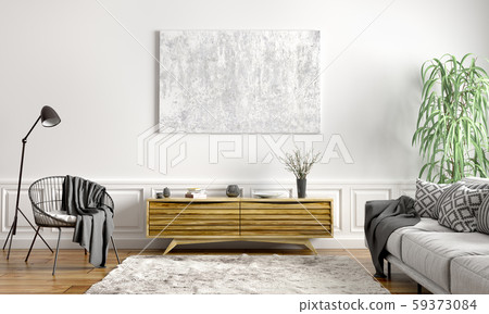 Interior design of modern scandinavian apartment, 59373084