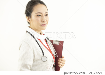 Nurse, medical record, medical office, binder, female Nurse, medical record, medical office, binder, female 59373221