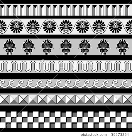 Ancient Greek seamless borders frames pattern set Ancient Greek seamless borders frames pattern set 59373264