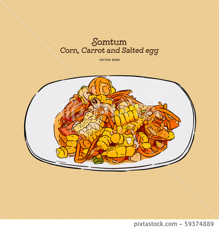 thai spicy salad made by carrot, corn bean and thai spicy salad made by carrot, corn bean and 59374889