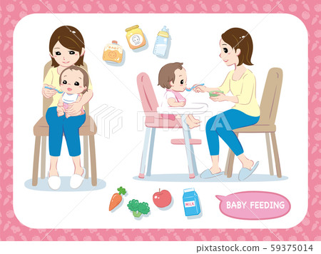 媽媽要讓寶寶吃嬰兒食品。含成分和嬰兒食品成分 59375014