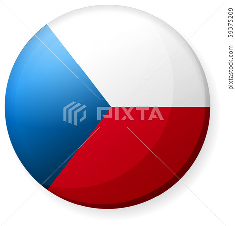 Hemisphere / Circle Flag Illustration (Gloss / Can Badge) / Czech Republic 59375209