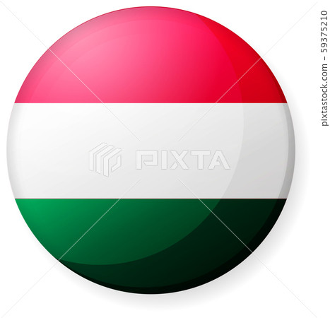 Hemisphere / Circle Flag Illustration (Glossy / Can Badge) / Hungary 59375210