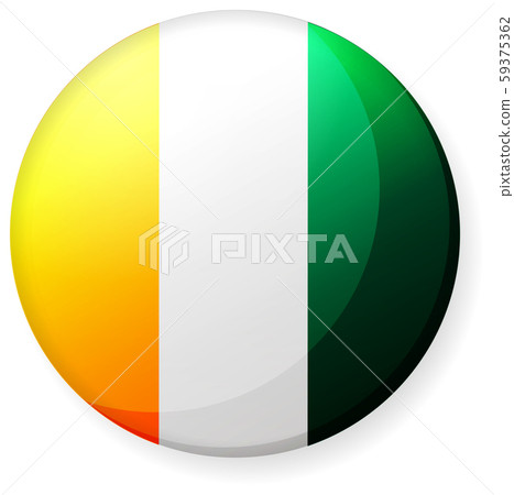 Hemisphere / Circle Flag Illustration (Gloss / Can Badge) / Ivory Coast 59375362