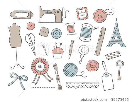 Antique handmade hand drawn color Antique handmade hand drawn color 59375435