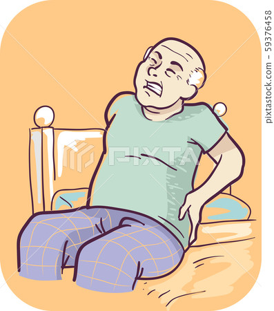 Senior Man Symptom Joint Stiffness Illustration 59376458