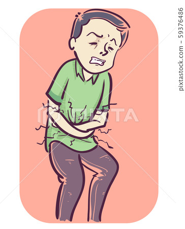 Man Abdominal Pain Illustration Man Abdominal Pain Illustration 59376486