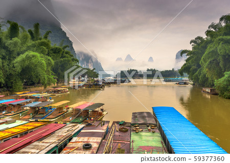 Guilin, Guangxi, China karst mountains 59377360
