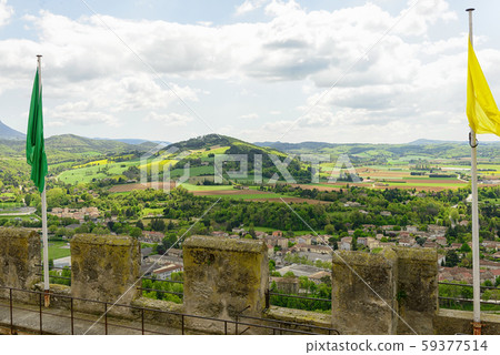 view of the small town of Crest in the Drome, view of the small town of Crest in the Drome, 59377514