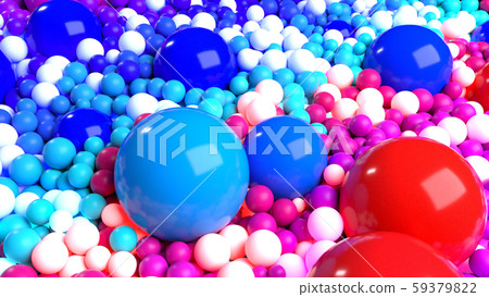 beautiful shiny balls of different colors and sizes completely cover the surface. Some spheres glow 59379822