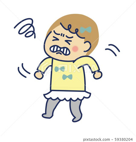 Infant angry face 2 facing left 59380204