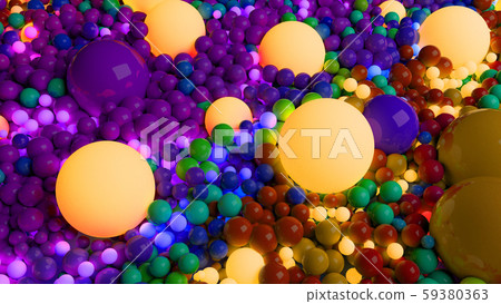 beautiful shiny balls of different colors and sizes completely cover the surface. Some spheres glow beautiful shiny balls of different colors and sizes completely cover the surface. Some spheres glow 59380363