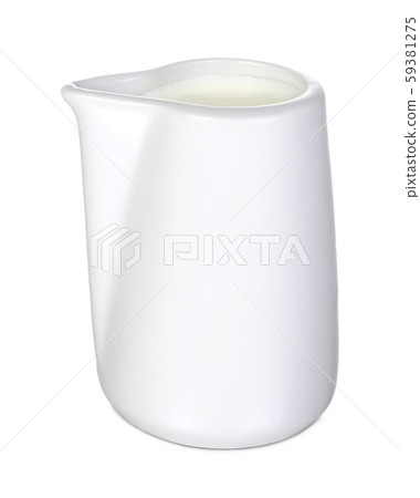 White ceramic creamer or saucier. White ceramic creamer or saucier. 59381275
