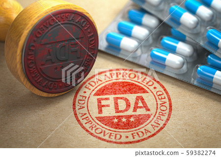 FDA approved  concept. Rubber stamp with FDA and 59382274