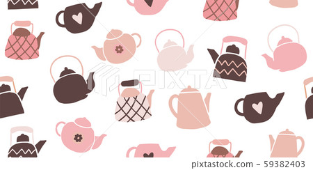 Cute tea pots seamless pattern scandinavian 59382403