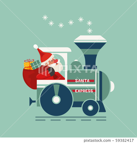 Santa Christmas train holiday party vector icon Santa Christmas train holiday party vector icon 59382417