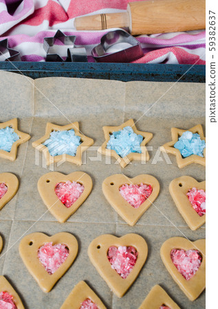 The process of making cookies and Christmas gingerbread at home. The process of making cookies and Christmas gingerbread at home. 59382637