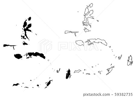 Maluku Islands map vector.... 59382735
